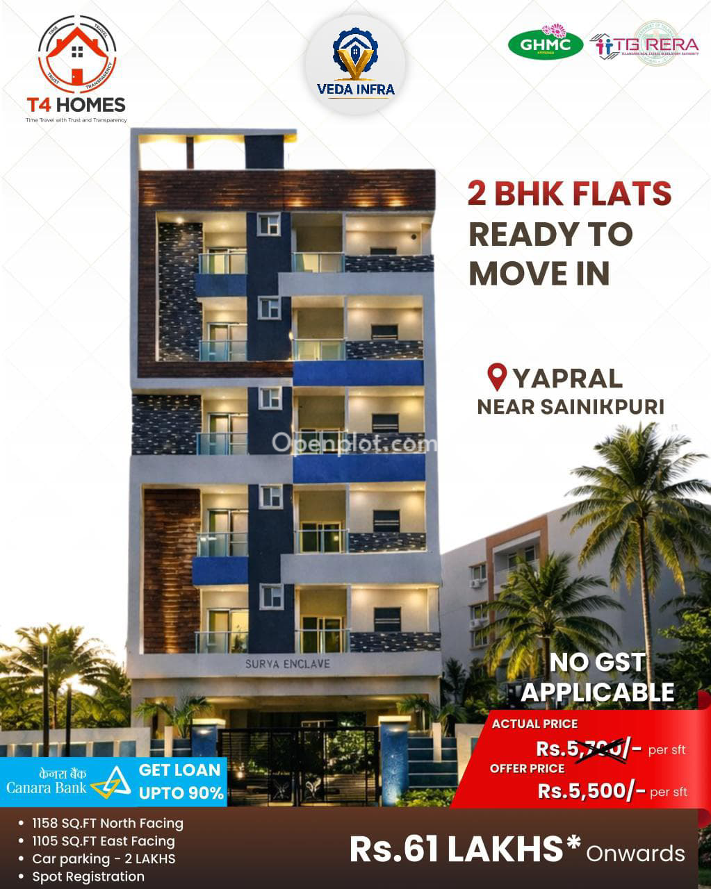 2 BHK Apartment for Sale in Jawahar Nagar,Medchal Malkajgiri